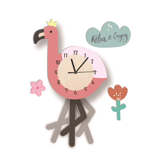 Reloj de pared infantil forma flamenco