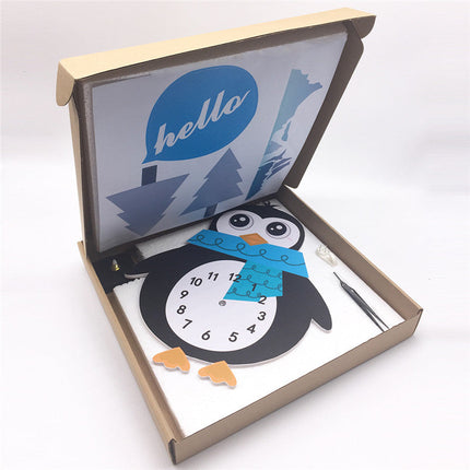 Reloj de pared infantil forma pingüino