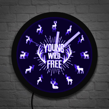 Reloj de pared LED diseño ciervo