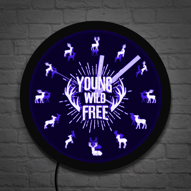 Reloj de pared LED diseño ciervo