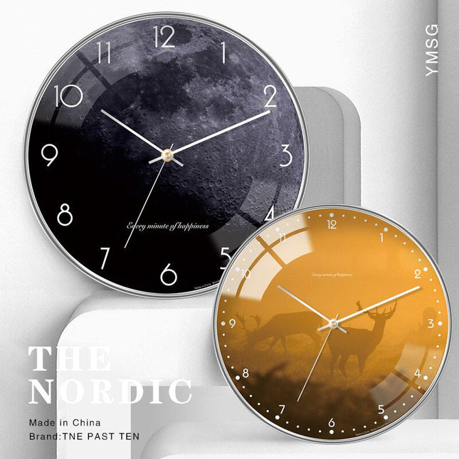 Reloj de pared nórdico cristal abombado