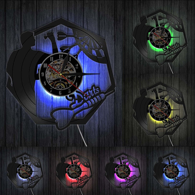 Reloj de vinilo para jugadores dardos