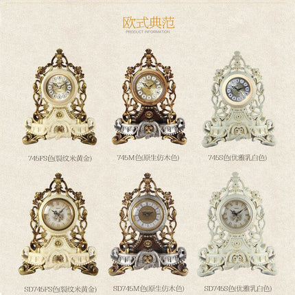 Reloj de sobremesa vintage antiguo dorado