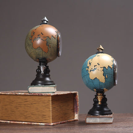 Reloj de mesa vintage globo terráqueo