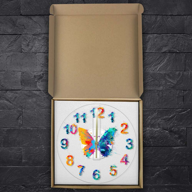 Reloj de pared LED diseño de mariposas
