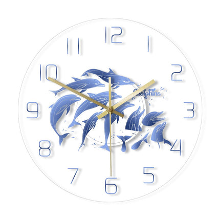 Reloj de pared LED con diseño delfines