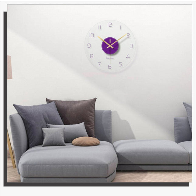 Reloj de pared de cristal transparente