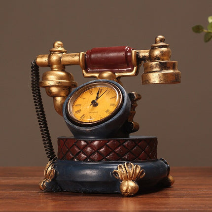 Reloj de sobremesa retro teléfono antiguo