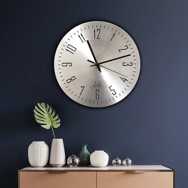Reloj de pared industrial color plata