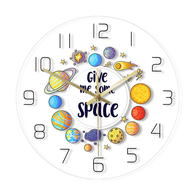 Reloj de pared LED con diseño planetas