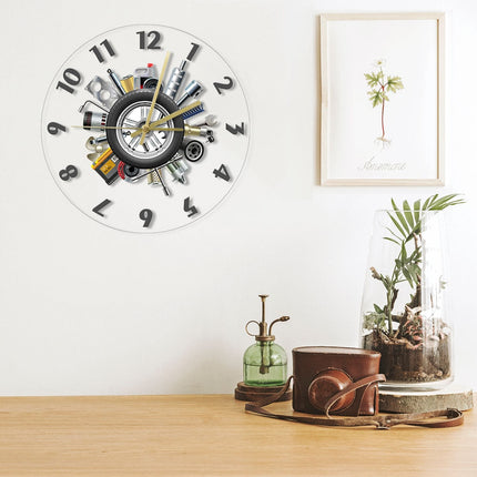 Reloj de pared LED para taller mecánico