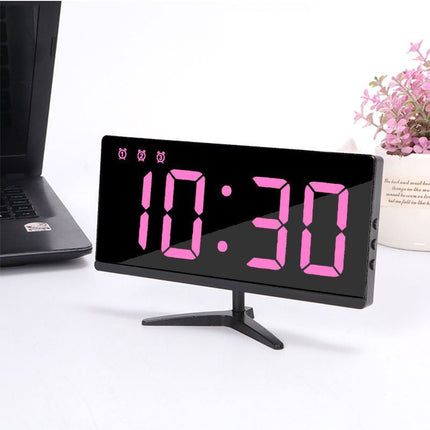 Reloj despertador digital LED con soporte