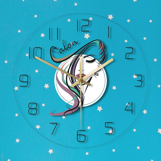 Reloj de pared LED para salón belleza