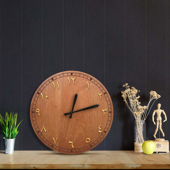 Reloj de pared madera números arábigos