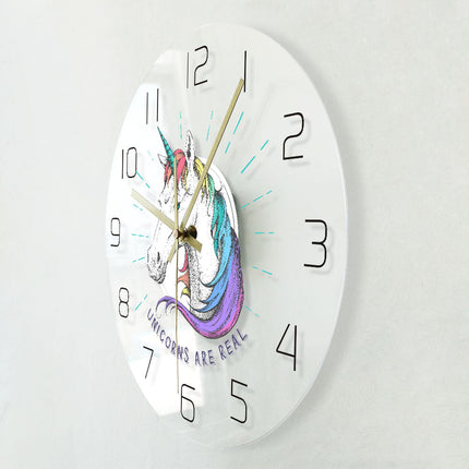 Reloj de pared LED con cabeza unicornio
