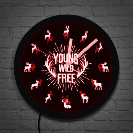 Reloj de pared LED diseño ciervo