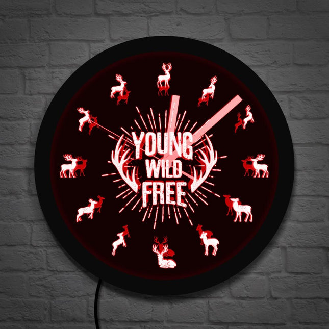Reloj de pared LED diseño ciervo