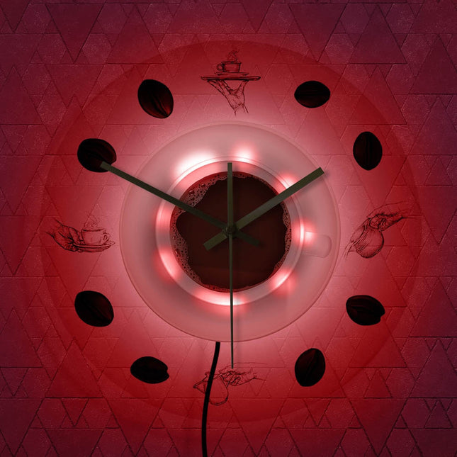Reloj de pared LED taza de café