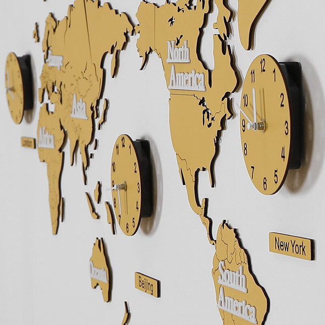 Reloj mapamundi decorativo para salón