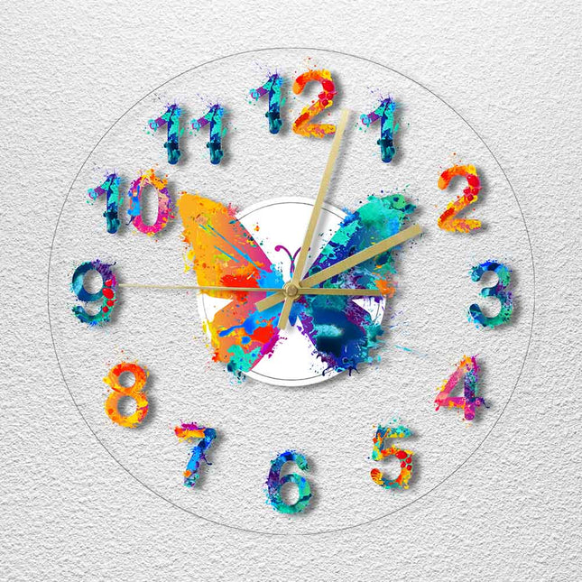 Reloj de pared LED diseño de mariposas