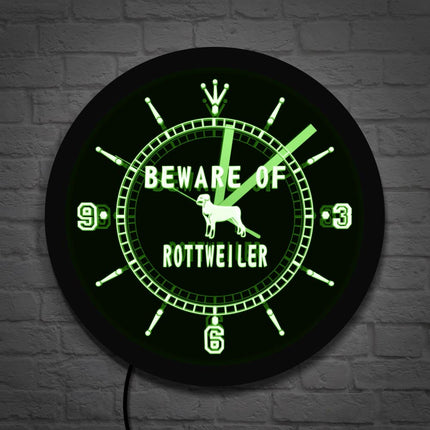 Reloj de pared LED perro Rottweiler