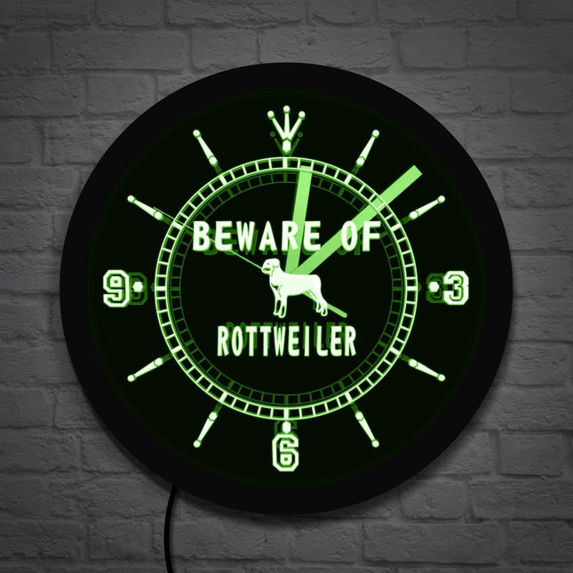 Reloj de pared LED perro Rottweiler