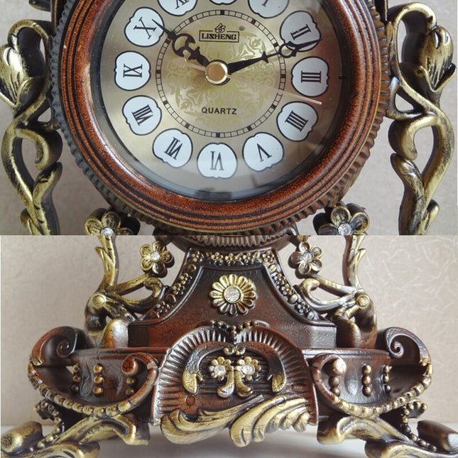 Reloj de sobremesa vintage antiguo dorado