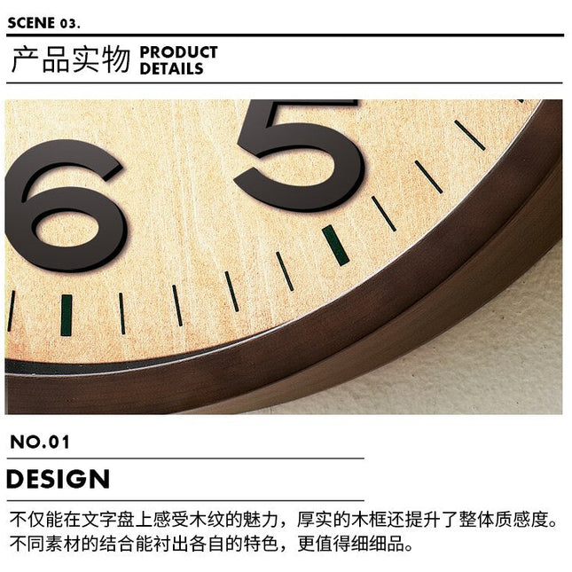 Reloj de pared antiguo madera y cristal