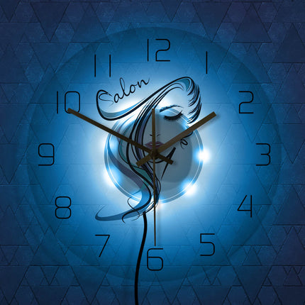 Reloj de pared LED para salón belleza