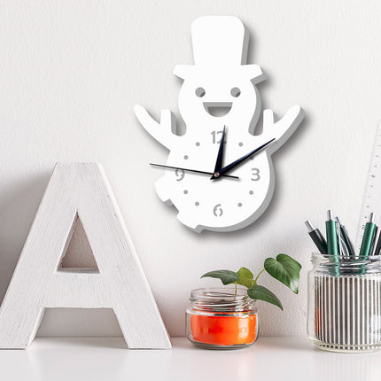 Reloj infantil de pared muñeco nieve