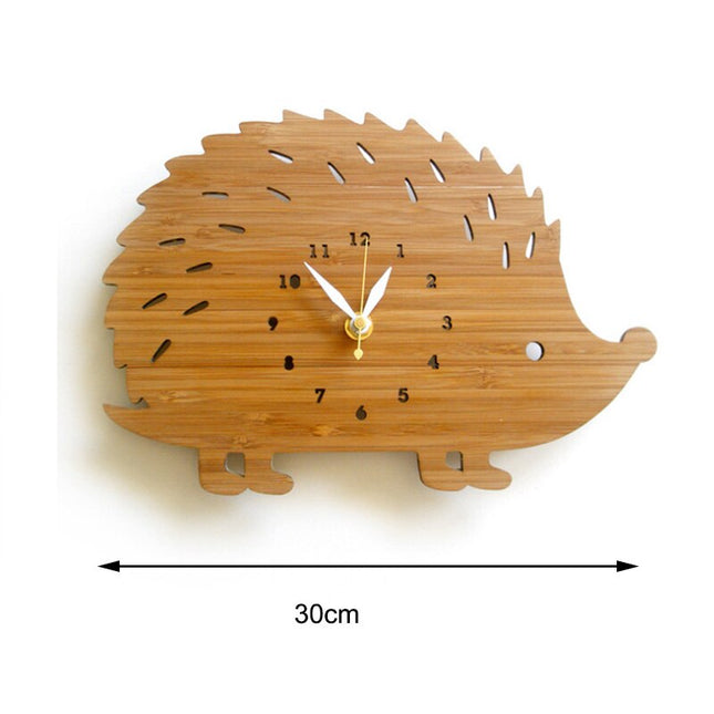 Reloj de pared madera forma erizo