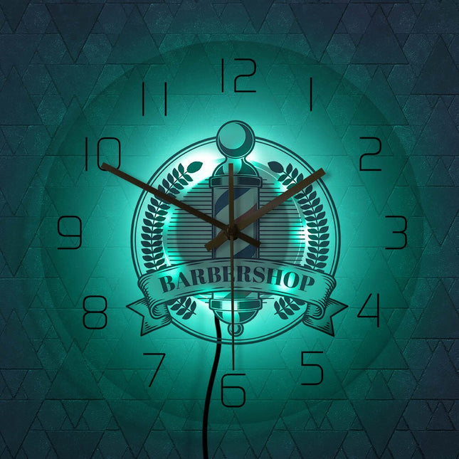 Reloj de pared LED para barbería