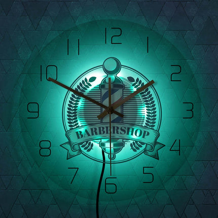 Reloj de pared LED para barbería