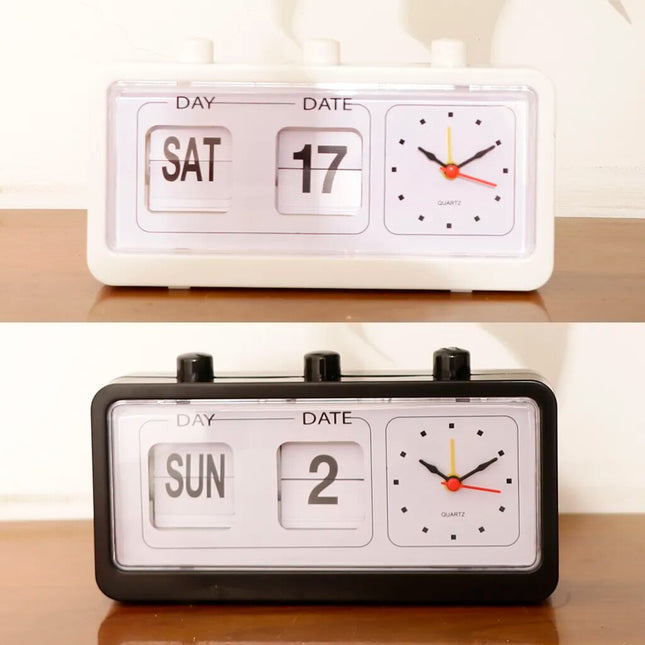 Reloj de mesa flip con calendario