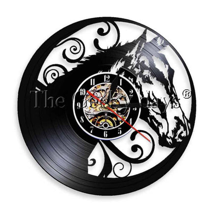 Reloj de vinilo antiguo diseño Caballo