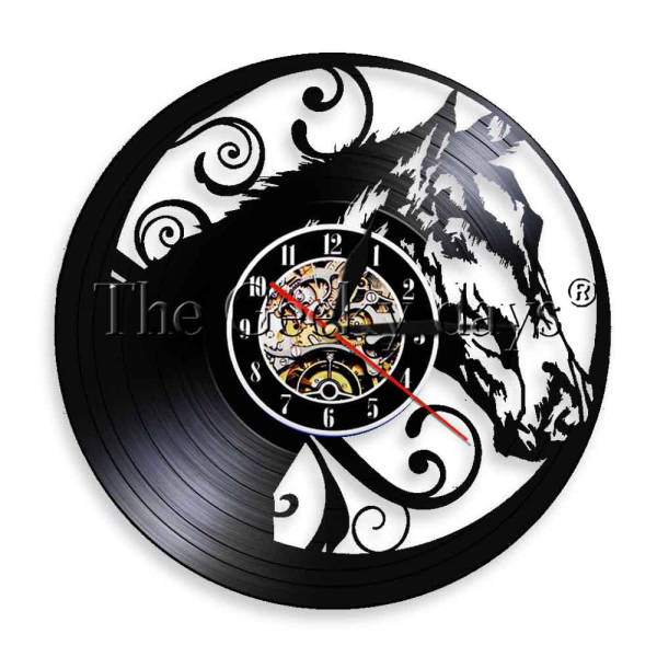 Reloj de vinilo antiguo diseño Caballo