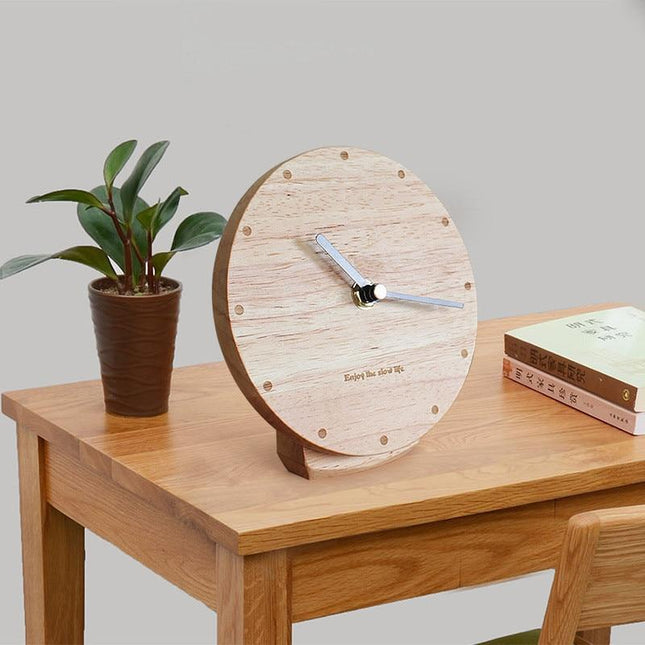 Reloj de sobremesa madera sin números