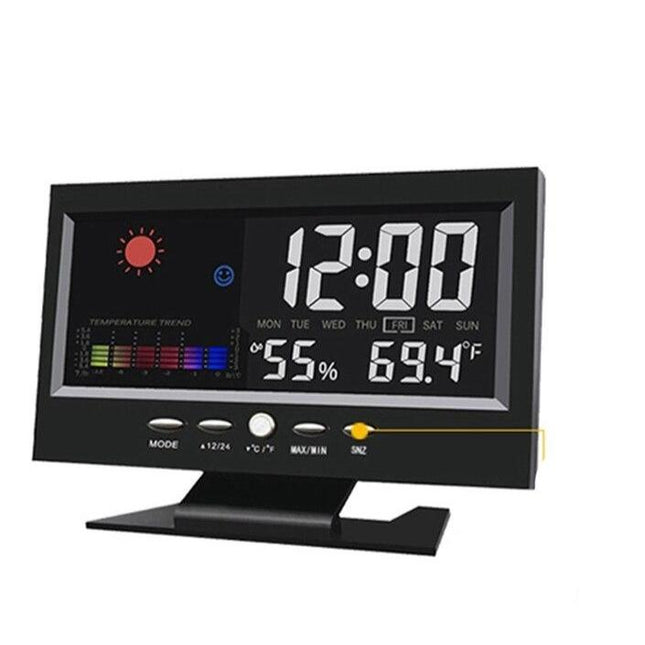 Reloj digital de mesa con termómetro