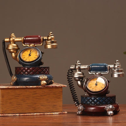 Reloj de sobremesa retro teléfono antiguo