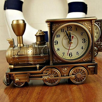 Reloj de sobremesa vintage forma tren