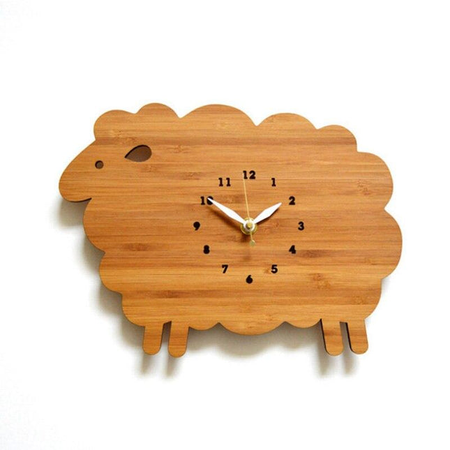 Reloj de pared infantil madera oveja