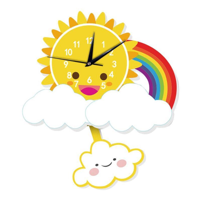Reloj infantil de pared sol arcoíris