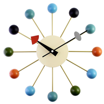 Reloj de pared diseño bolas multicolor