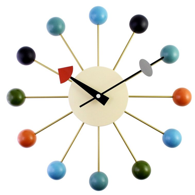 Reloj de pared diseño bolas multicolor