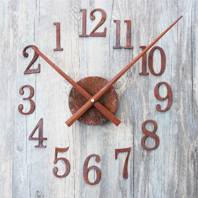 Reloj de pared 3D adhesivo rústico