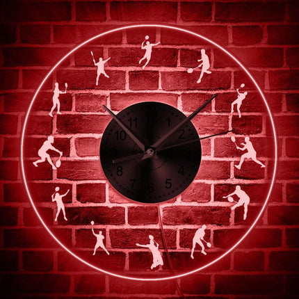 Reloj luminoso de pared diseño bádminton
