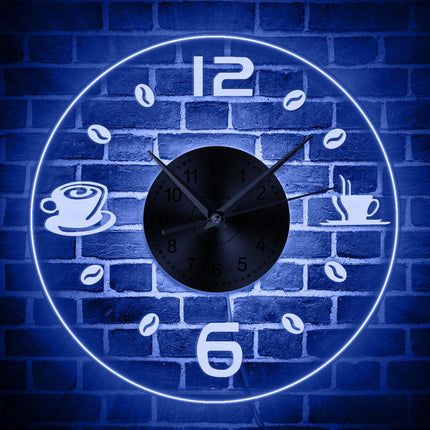 Reloj luminoso de pared para cafetería