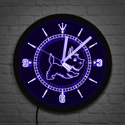 Reloj luminoso de pared perro terrier