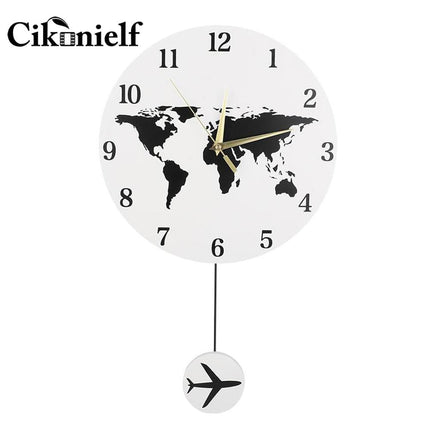 Reloj de pared mapamundi con péndulo