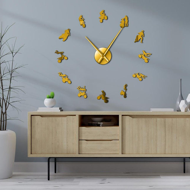 Reloj adhesivo 3D motos para salón